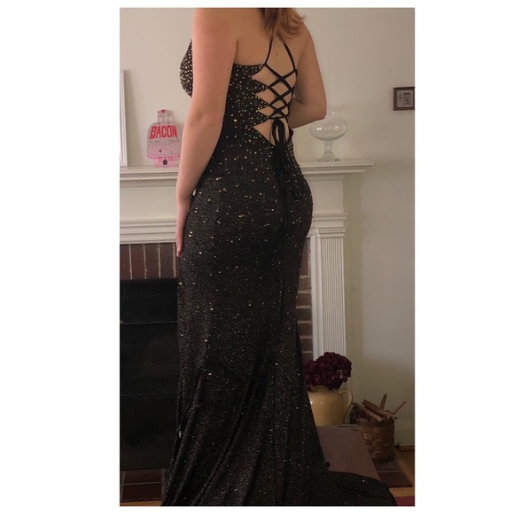 NWT Black/Gold Prom Dress - Picture 3 of 4
